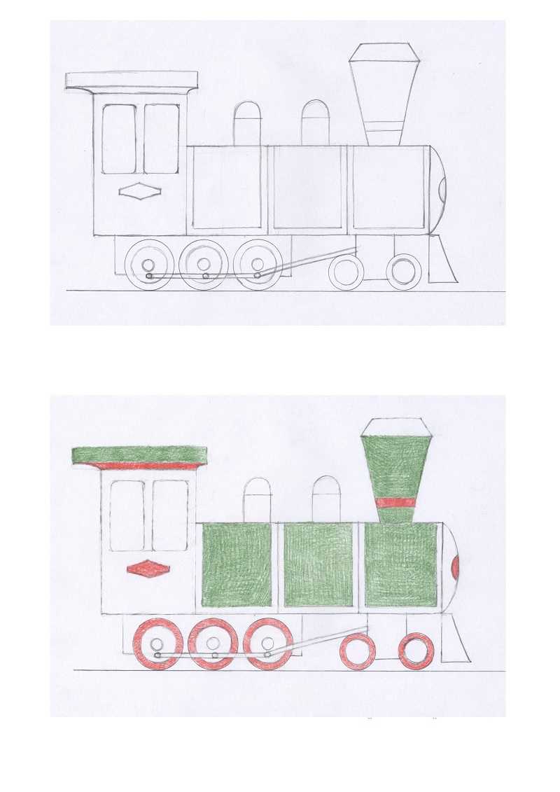 Раскраски Поезда для детей от трех лет Раскраски разного уровня сложности Поезда, электрички, составы, вагоны, детские паровозики и др