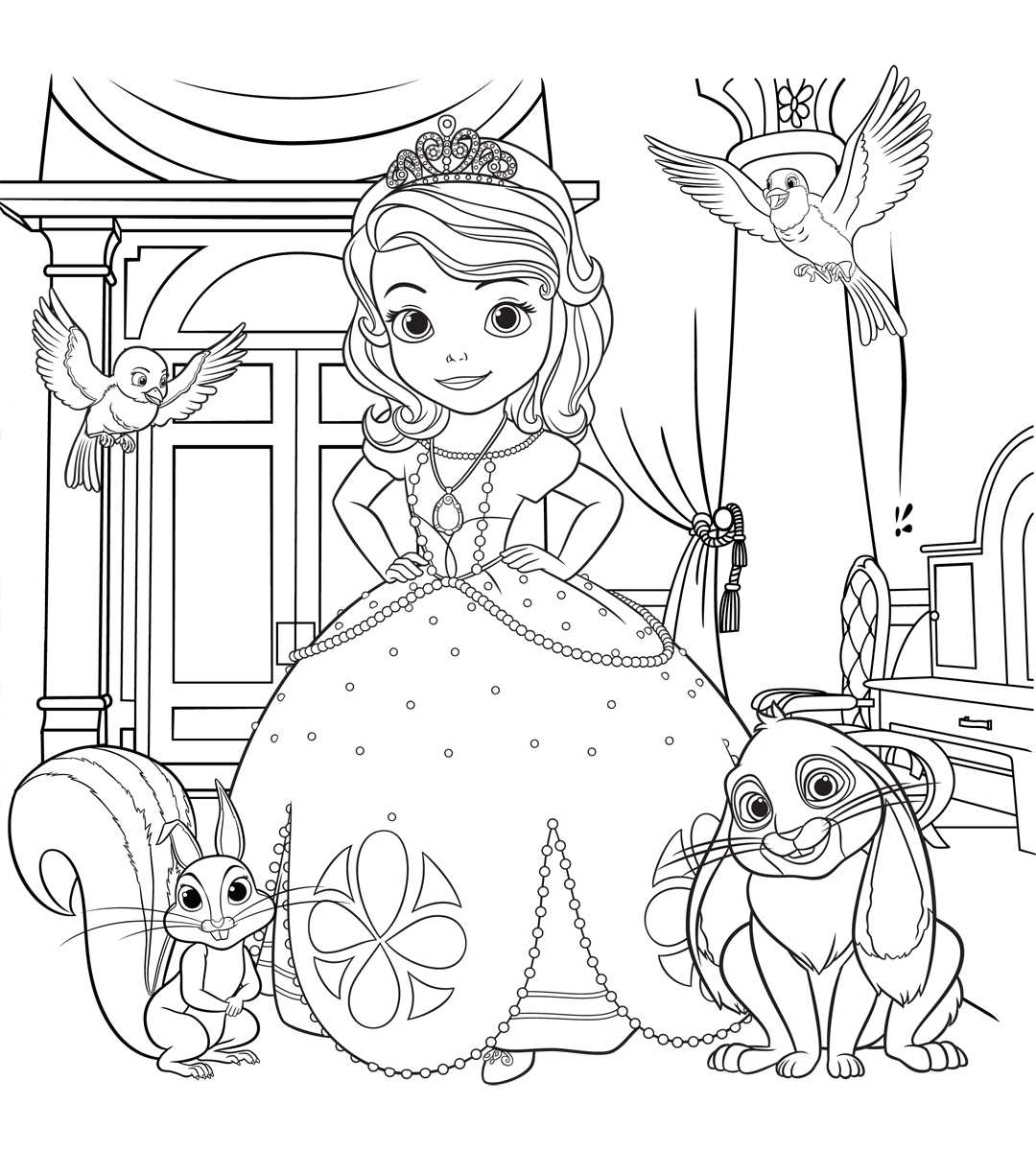 Раскраски Золушка Раскраски с принцессой из мультфильма Дисней Золушка и хрустальная туфелька Раскраски для девочек 3-10 лет Распечатать онлайн