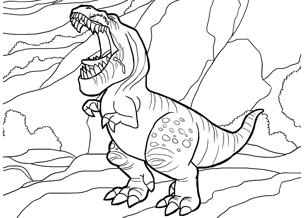 Раскраска динозавры — самые интересные картинки — для детей