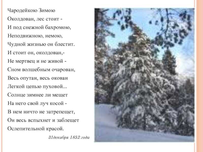 «зима недаром злится…» ф. тютчев