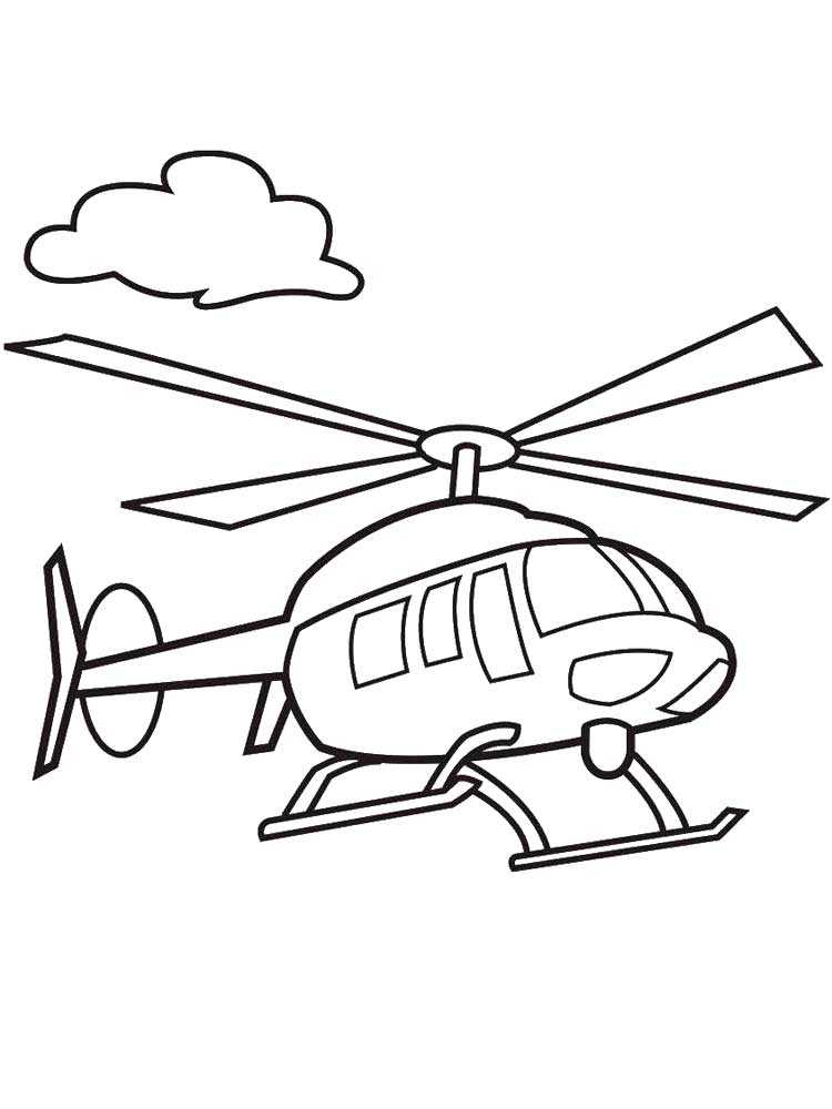 10 раскраски с вертолетами для самых маленьких