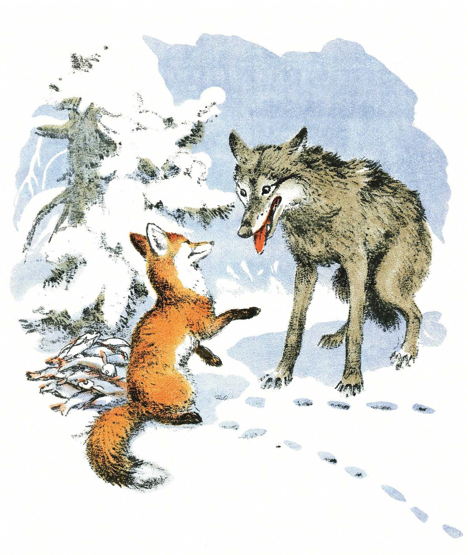 Сказка волк и лиса | детские сказки с картинками читать | сказочный домик