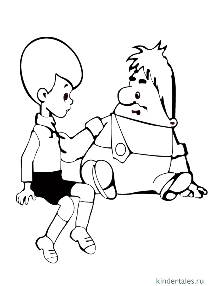 Раскраски Малыш и Карлсон Раскраски из советского мультфильма про Малыша, его друга Карлсона и других жителей шведского городка