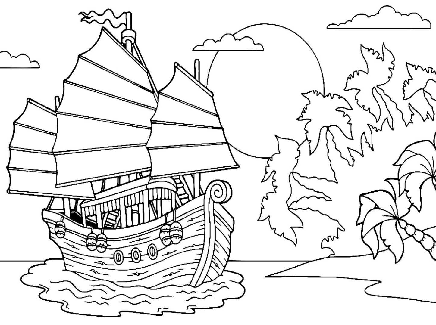 Раскраски Корабли Раскраски лодки, парусники, подводные лодки, военные корабли, лайнеры и пр Раскраски для мальчиков 3-10 лет разного уровня сложности