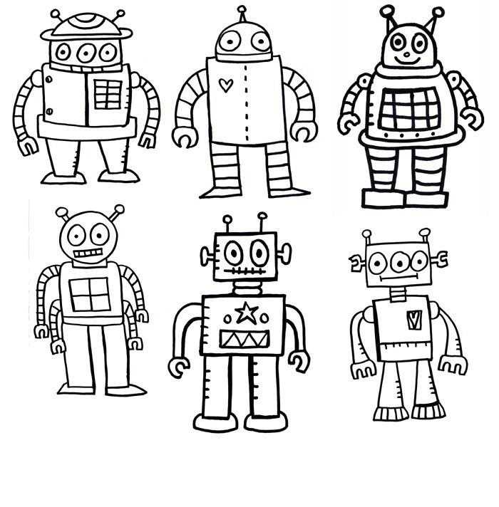 Большое количество раскрасок с роботами. раскраски роботы