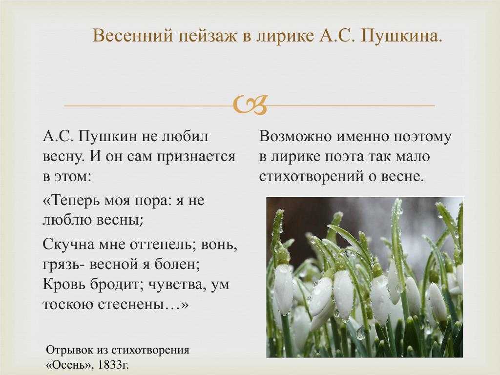 Стихи пушкина о весне