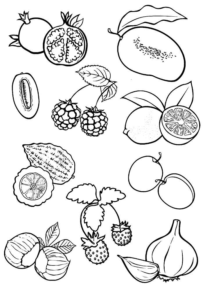Раскраски Ягоды для детей 3-10 лет Все виды ягод для раскрашивания - малина, клубника, смородина, виноград, земляника, черника, крыжовник и др ягоды